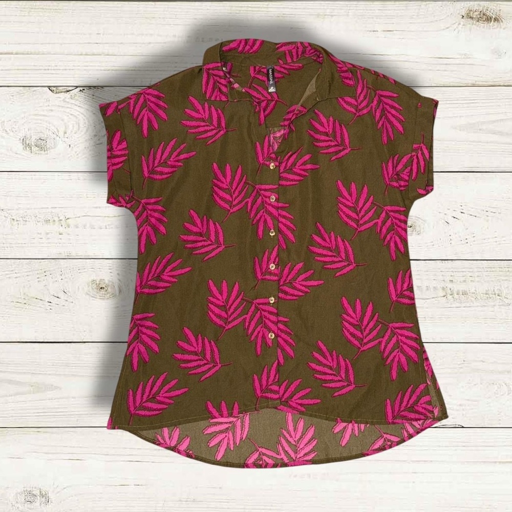 Massini Pink Floral button up - S